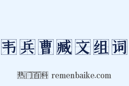 韦兵曹臧文组词是什么意思的图片